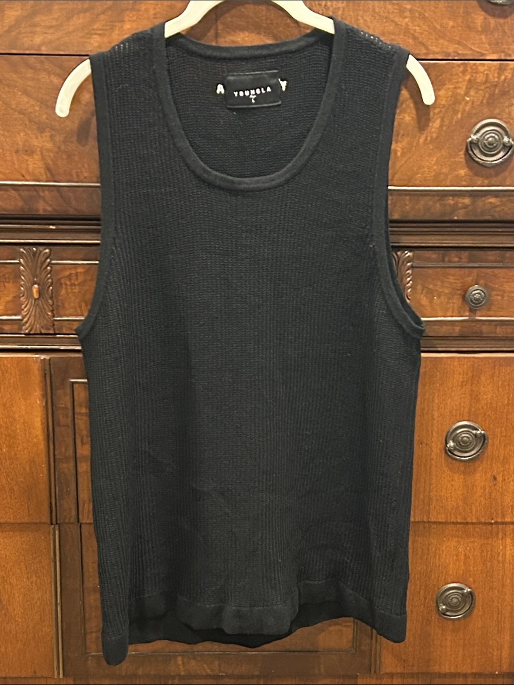 YoungLA Black Knit Sleeveless Sweater Tank Top